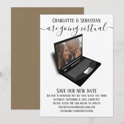 Virtual Wedding Save the Date Photo (Voorkant / Achterkant)
