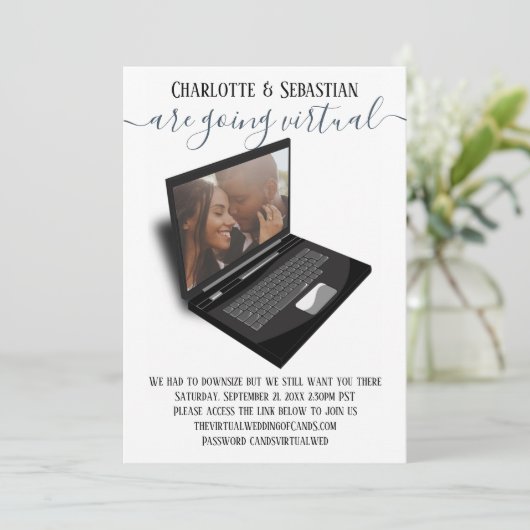 Virtual Wedding Save the Date Photo (Staand voorkant)