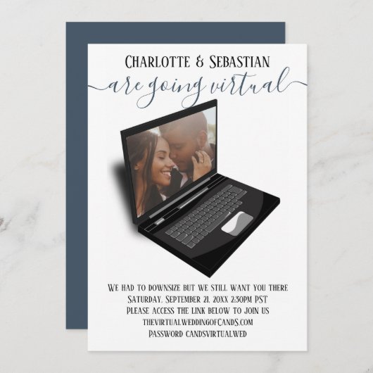 Virtual Wedding Save the Date Photo (Voorkant / Achterkant)