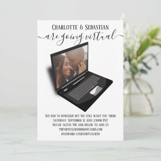 Virtual Wedding Save the Date Photo (Staand voorkant)