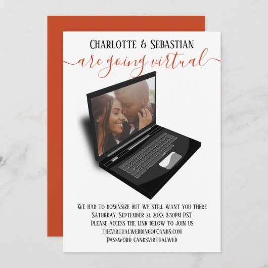 Virtual Wedding Save the Date Photo (Voorkant / Achterkant)