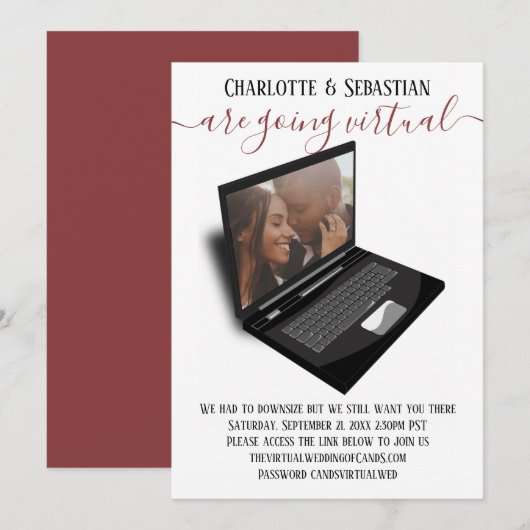 Virtual Wedding Save the Date Photo (Voorkant / Achterkant)