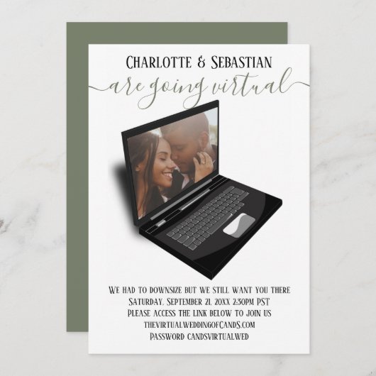 Virtual Wedding Save the Date Photo (Voorkant / Achterkant)