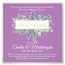 Virtual Wedding Video Chat Live Streaming nodigt u Foto Afdruk