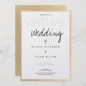 Virtual Wedding White Gold Black Typografie (Voorkant / Achterkant)