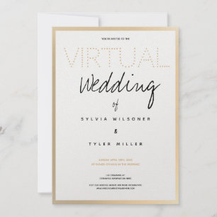 Virtual Wedding White Gold Black Typografie