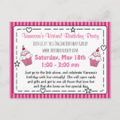 Virtual Whimscial verjaardagsfeestje uitnodiging (Voorkant)