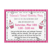 Virtual Whimscial verjaardagsfeestje uitnodiging