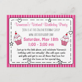 Virtual Whimscial verjaardagsfeestje uitnodiging