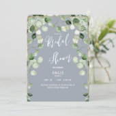 Virtual Zoom Vrijgezellenfeest Foliage Dusty Blue  Kaart (Staand voorkant)