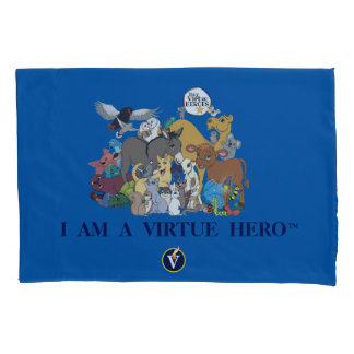 VIRTUE HEROES Characters Pillow Hoesje - blauw Kussensloop
