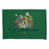 VIRTUE HEROES Characters Pillow Hoesje - Green Kussensloop (Voorkant)