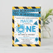 Virtueel 1e verjaardagsfeestje Quarantine 1e verja Kaart (Staand voorkant)