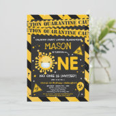 Virtueel 1e verjaardagsfeestje Quarantine 1e verja Kaart (Staand voorkant)