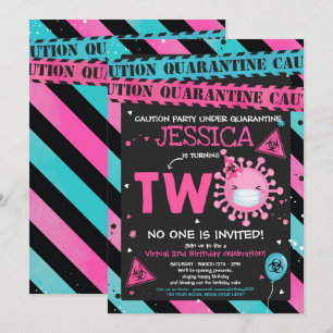 Virtueel 2de verjaardagsfeest Quarantaine 2de verj Kaart