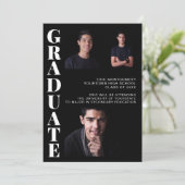 Virtueel afstudeerfeest 3 foto zwart kaart (Staand voorkant)