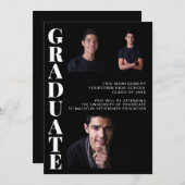 Virtueel afstudeerfeest 3 foto zwart kaart (Voorkant / Achterkant)