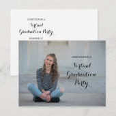 Virtueel afstudeerfeest foto aankondigingskaart (Voorkant / Achterkant)