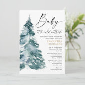 Virtueel baby shower Baby buiten de winter Kaart (Staand voorkant)