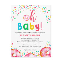 Virtueel Baby shower Donut Oh Baby kleurige regenb