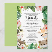 Virtueel Baby shower | Gemaskeerd Oerwoud Safari F Kaart (Voorkant / Achterkant)