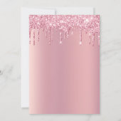 Virtueel Baby shower glitter-riem roze Kaart (Achterkant)