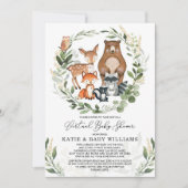 virtueel Baby shower | groene bosdieren Kaart (Voorkant)