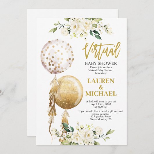 Virtueel Baby shower Kaart (Voorkant / Achterkant)