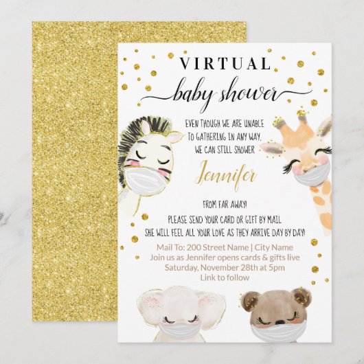 Virtueel Baby shower Kaart (Voorkant / Achterkant)