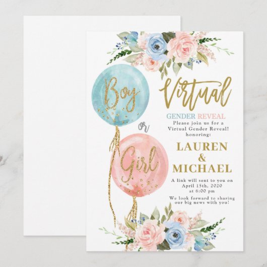 Virtueel Baby shower Kaart (Voorkant / Achterkant)