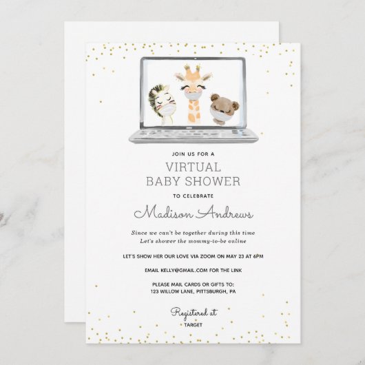 Virtueel Baby shower Kaart (Voorkant / Achterkant)