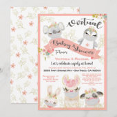 Virtueel Baby shower met maskers Kaart (Voorkant / Achterkant)