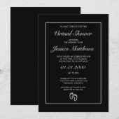 Virtueel Baby shower Modern Minimalistisch Zwart w Kaart (Voorkant / Achterkant)