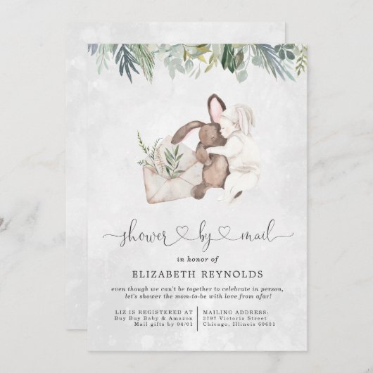 Virtueel Baby shower per e-mail Kaart (Voorkant / Achterkant)