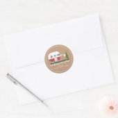 Virtueel Baby shower per e-mail Rode Camper Cardst Ronde Sticker (Envelop)