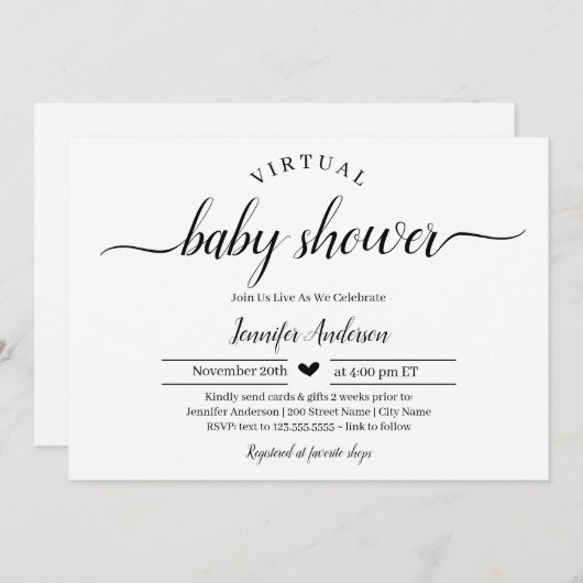 Virtueel Baby shower per post (Voorkant / Achterkant)