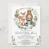 Virtueel Baby shower per post | Greenery Woodland Kaart (Voorkant)