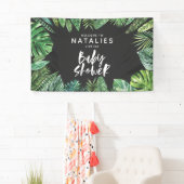 Virtueel baby shower van het tropisch palmbladescr spandoek (Insitu)