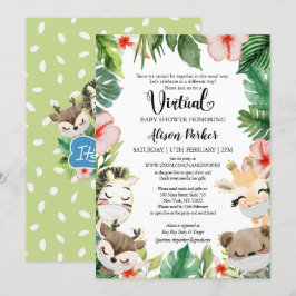 Virtueel Baby shower voor BOY | Safari Friends Kaart