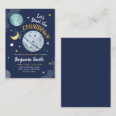 Virtueel Baby shower voor externe ruimteaftelfunct Notitiekaartje (Voorkant / Achterkant)