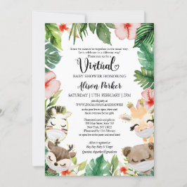 Virtueel Baby shower voor jongen | Safari Friends Kaart