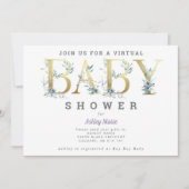 Virtueel Baby shower voor lange afstand blauwe blo Kaart (Voorkant)