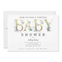 Virtueel Baby shower voor lange afstand blauwe blo