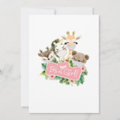 Virtueel Baby shower voor meisjes | Safari Friends Kaart (Achterkant)