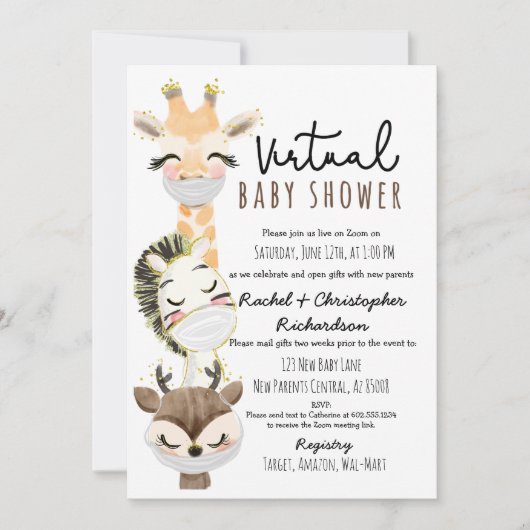 Virtueel Baby shower voor nieuwe ouders Kaart (Voorkant)
