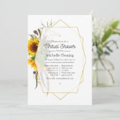 Virtueel Baby shower voor zonnebloem Geometric Sum Kaart (Staand voorkant)