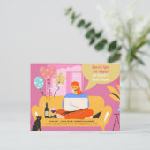 Virtueel feest Baby Bruidsdouche Verjaardag Afstud Briefkaart (Staand voorkant)