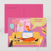 Virtueel feest Baby Bruidsdouche Verjaardag Afstud Briefkaart (Voorkant / Achterkant)