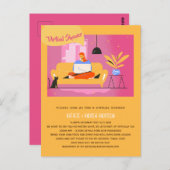 Virtueel feest Baby Bruidsdouche Verjaardag Afstud Briefkaart (Voorkant / Achterkant)