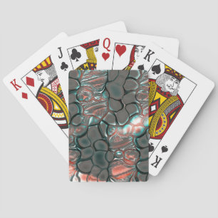 Virtueel gesmolten matte grijze stenen in koper pokerkaarten